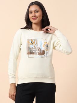 Cantabil - Women Yellow Breathable and Soft with Color Fastness Regular Fit Sweatshirt