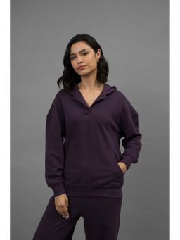 NeceSera - Women Bordeaux Purple Oversized Hoodie