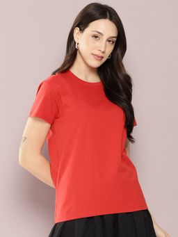 DILLINGER - Women'S Regular Fit Plain Red T-Shirt