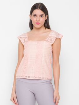Globus - Peach Self Design Top
