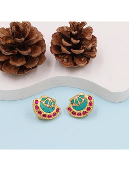 SANGEETA BOOCHRA JAIPUR - Designer Silver Earrings, Exquisitely 24K Gold-Plated