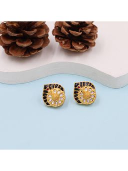 SANGEETA BOOCHRA JAIPUR - Handcrafted 24K Gold-Plated Silver Earrings Studded with Kundan Setting