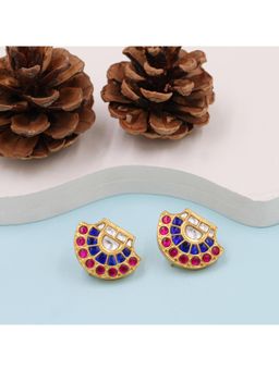 SANGEETA BOOCHRA JAIPUR - Silver Earrings Featuring Kundan Setting and Gold Plating