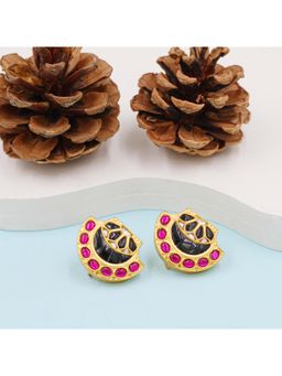 SANGEETA BOOCHRA JAIPUR - Silver Earrings with Gold Plating and Kundan Setting