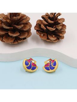 SANGEETA BOOCHRA JAIPUR - Silver Earrings In 24K Gold Plating, Accentuated with Kundan Setting