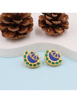 SANGEETA BOOCHRA JAIPUR - Silver Shiya Earrings In 24K Gold Plating