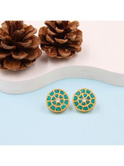 SANGEETA BOOCHRA JAIPUR - Silver Alina Earrings In 24K Gold Plating Accentuated with Kundan Setting