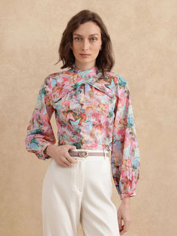 RAREISM - Cioz Light Multi-Color Abstract Regular Crop Top