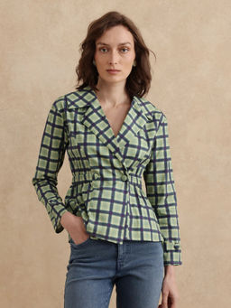 RAREISM - Nolopo Primary Olive Flannel Print Regular Top