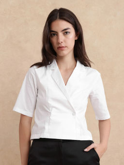 RAREISM - Seui Primary White Boxy Crop Top