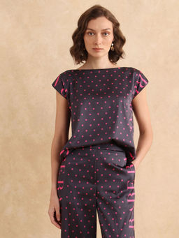 RAREISM - Utkco Dark Grey Polka Regular Top