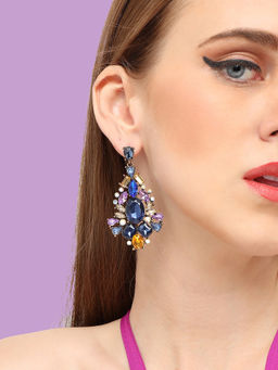 Sohi - Gold Plated Party Designer Stone Drop Earring for Women