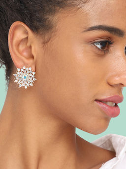 Sohi - Silver Plated Party Designer Stone Stud for Women