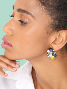 Sohi - Gold Plated Party Designer Stone Studs for Women