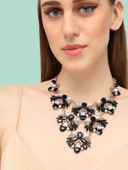 Sohi - Silver Plated Party Designer Stone Statement Necklace for Women