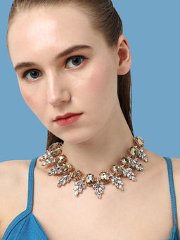 Sohi - Gold Plated Party Designer Stone Statement Necklace for Women