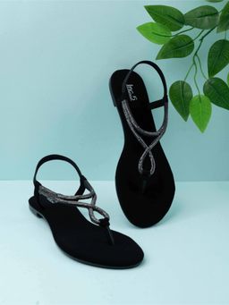 Inc.5 - Womens Black Casual Solid Sandals