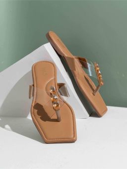 Inc.5 - Womens Beige Casual Transparent Square Sandals