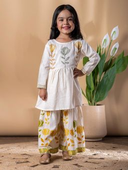 Readiprint - Girls Floral Cotton Blend Full Sleeves Co-Ord Set