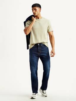 Levi's - Men 505 Indigo Straight Fit Mid Rise Jeans