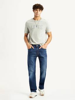 Levi's - Men 505 Indigo Straight Fit Mid Rise Jeans