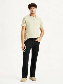 Levi's - Men 527 Black Slim Bootcut Fit Mid Rise Jeans