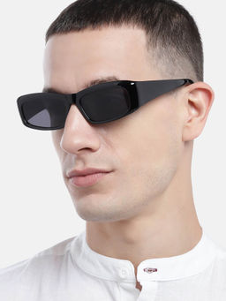 Carlton London - Men Polycarbonate UV Protected Black Dial Rectangle Sunglasses
