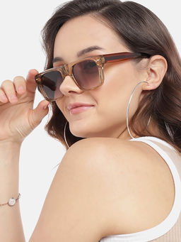 Carlton London - Women Polycarbonate UV Protected Brown Dial Rectangle Sunglasses