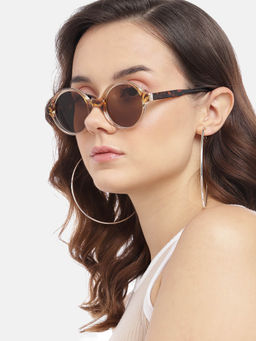 Carlton London - Women Polycarbonate UV Protected Brown Dial Round Sunglasses