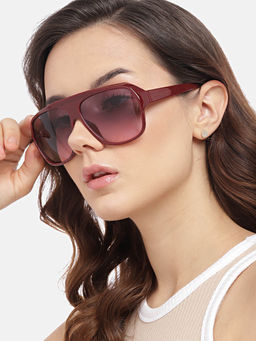 Carlton London - Women Polycarbonate UV Protected Purple Dial Rectangle Sunglasses