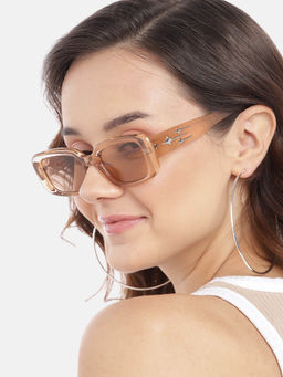 Carlton London - Women Polycarbonate UV Protected Brown Dial Rectangle Sunglasses