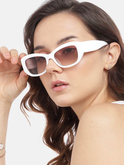 Carlton London - Women Polycarbonate UV Protected Brown Dial Rectangle Sunglasses