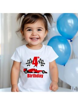 KNITROOT - 4th Birthday Car Theme T-shirt (4-5 Years)