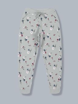 PLUM TREE - Girls Floral Print Jogger Track Pant- Green