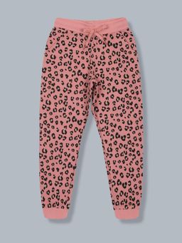 PLUM TREE - Girls All Over Print Jogger Track Pant- Pink