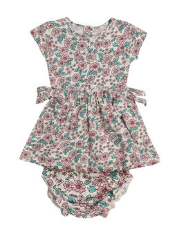 Mi Arcus - Flower Print Frock With Bloomer (Set of 2)