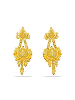 Candere by Kalyan Jewellers - 22K Yellow Gold Lightweight Dangle Earring