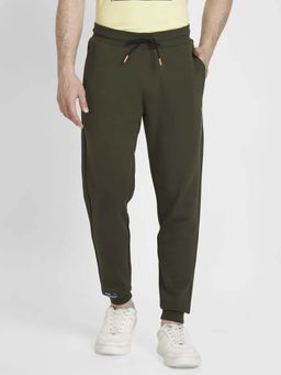 Spykar - Men Green Blended Regular Fit Plain Joggers