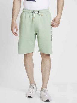 Spykar - Men Pista Green Blended Knee Length Shorts