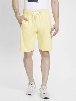 Spykar - Men Pastel Yellow Blended Knee Length Shorts