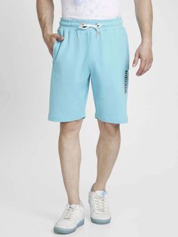 Spykar - Men Sky Blue Blended Knee Length Shorts