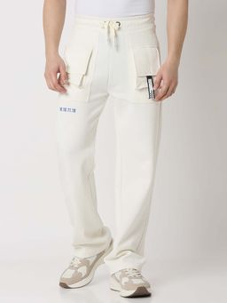 Spykar - Men White Straight Fit Trackpant