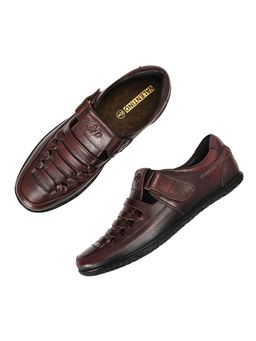 Valentino - Men's Leather Cherry Sandals With Durable Rubber Sole