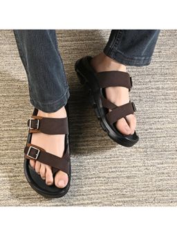 Valentino - West Port Men Brown Faux Leather Casual Sandals