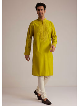 KALKI FASHION - Yellow Solid Kurta and Pyjama (Set of 2)