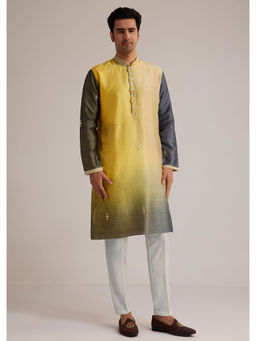 KALKI FASHION - Yellow Ombre Kurta and Pant (Set of 2)