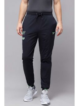 Reebok - Black Solid Cotton Blend Regular Fit Joggers