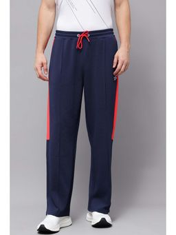 Reebok - Navy Blue Solid Cotton Blend Regular Fit Joggers