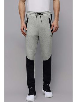 Reebok - Grey Colorblock Cotton Blend Regular Fit Joggers