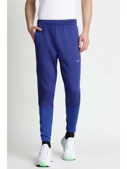 Reebok - Blue Colorblock Polyester Blend Regular Fit Joggers